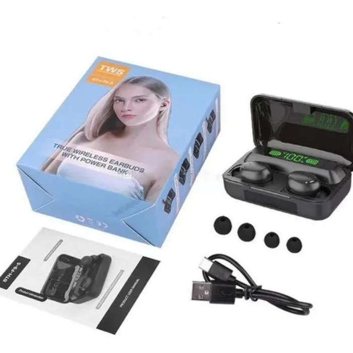 Audifonos inalambricos F9-5 negro recargable