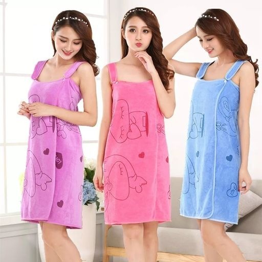 Toalla de Baño de Microfibra tipo Vestido Bata | Con Tirantes y Broche